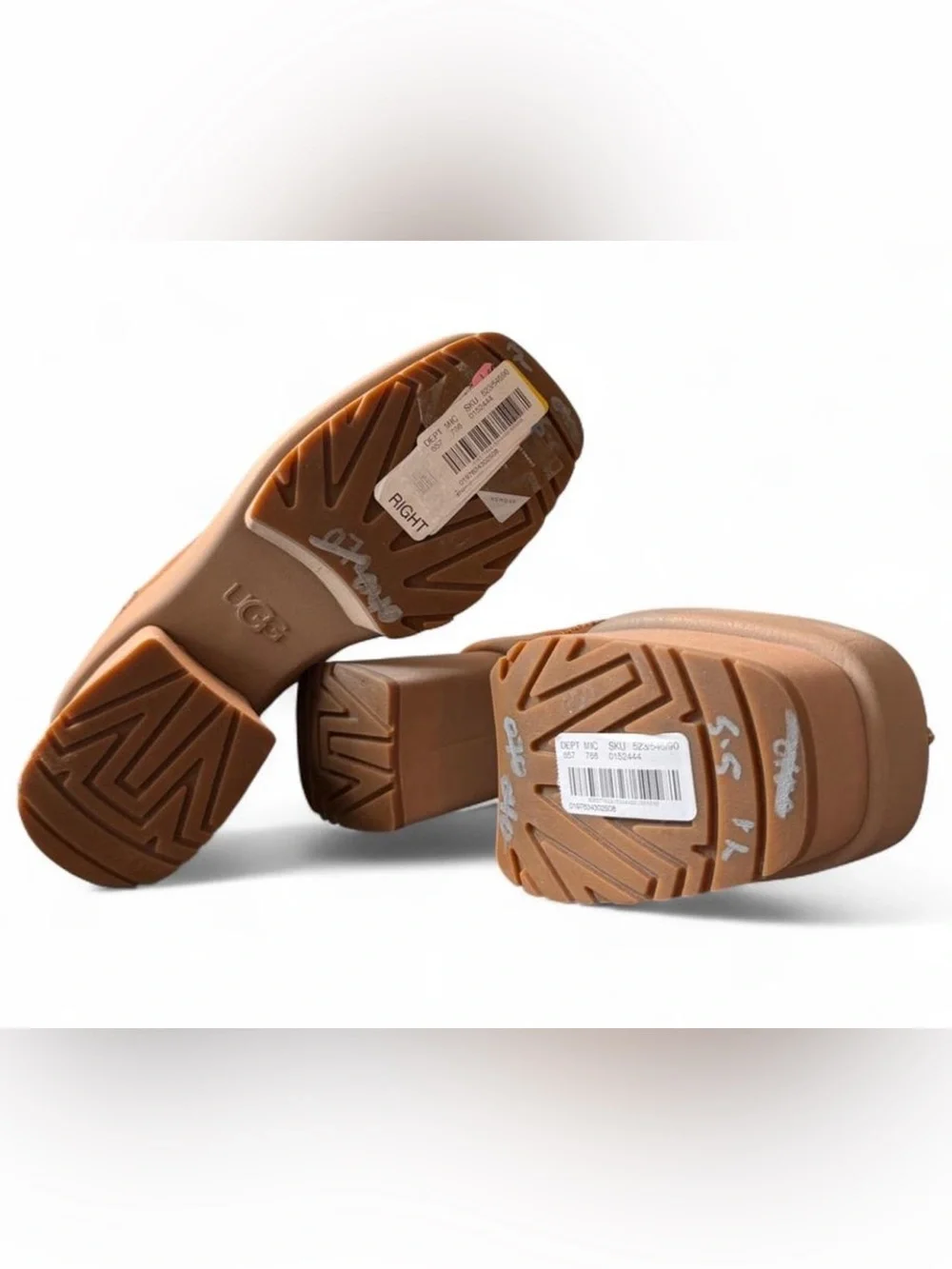 UGG Chestnut Platform Ankle Boots with Shearling Trim